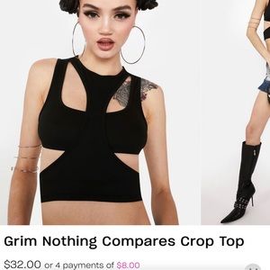 Dolls kill nothing compares sexy goth rave top M
